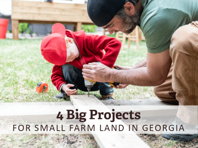 father and son working together on a construction project. The father is kneeling on the ground, guiding a power drill, while the son holds a piece of wood.