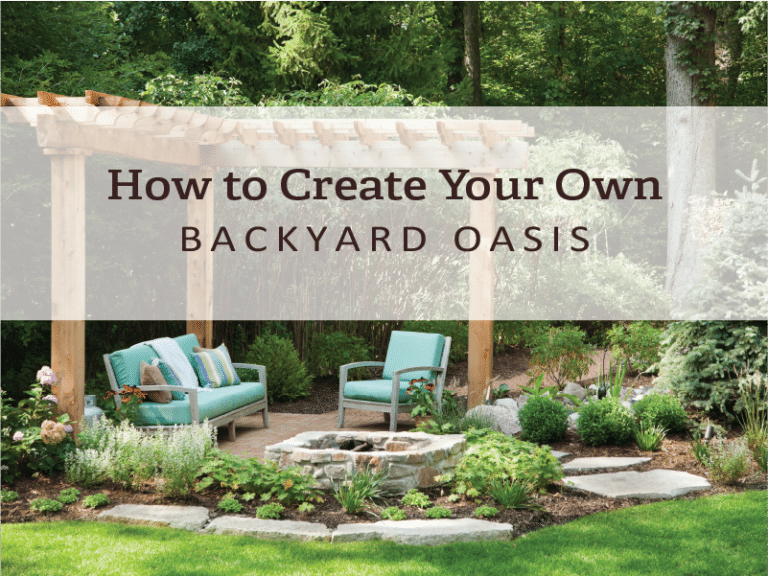 A patio that promotes how to Create Your Own Backyard Oasis