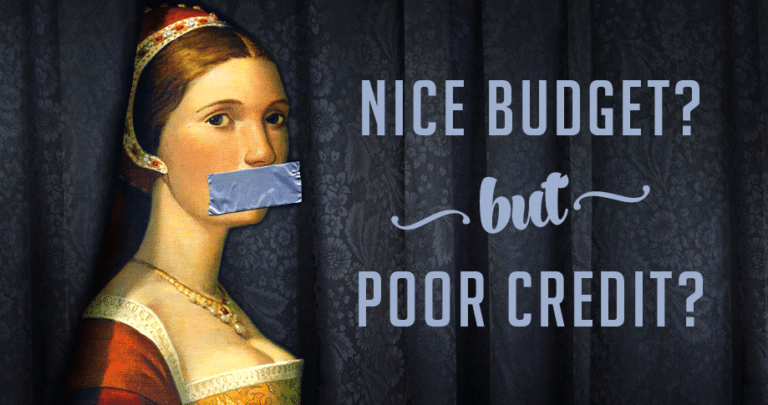 An image of a woman about having a nice budget but poor credit