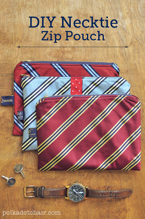 necktie zip pouch